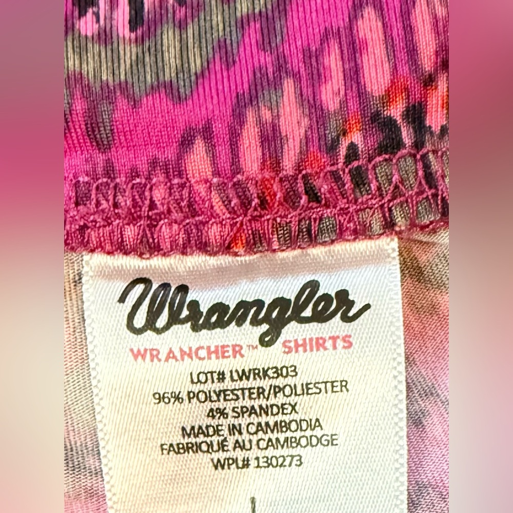 Wrangler Boho Wide-Leg stretchy Pants in Magenta Wave Size large - Picture 5 of 5